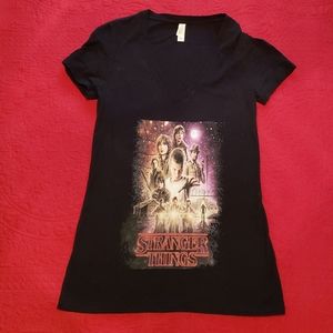Stranger Things Netflix Sci-fi V-neck Fitted Tee